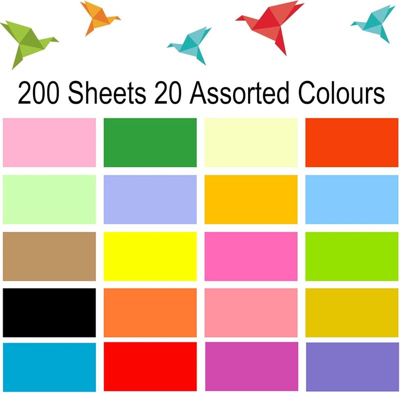 Cezmkio A4 Colored Paper 200 Sheets- Thin Colored A4 Paper (20 Colors), 8.5 x 11.7inch Assorted 70gsm Handmade Copy Cardstock for DIY Arts and Crafts Colorful Projects(Not for printing) - Image 2